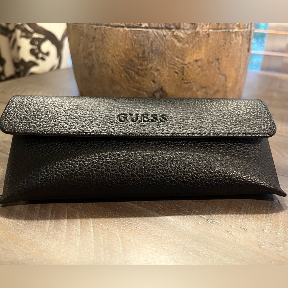 GUESS Black Leather Eyeglass Case